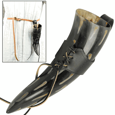 Fire Burned Medieval Drinking Horn