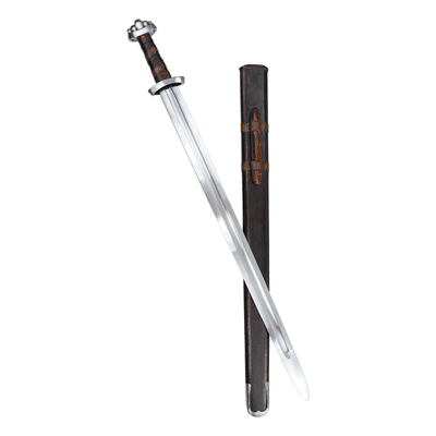 Five-Lobe Viking Sword with Suspension Loop Scabbard
