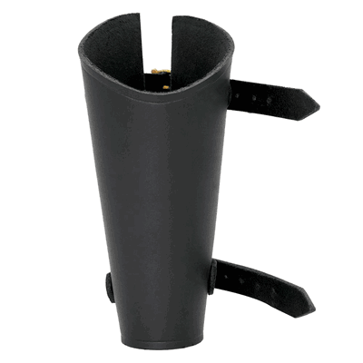 Handcrafted Medieval Archers Genuine Leather Bracer  Right Hand  Black