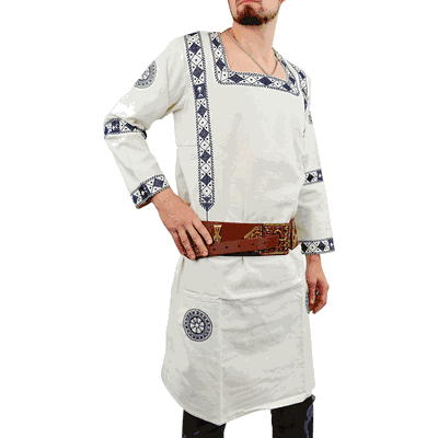 Late Roman Embroidered Tunic  Dark Blue
