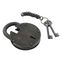 Medieval Padlock with two keys and chainmail keychain