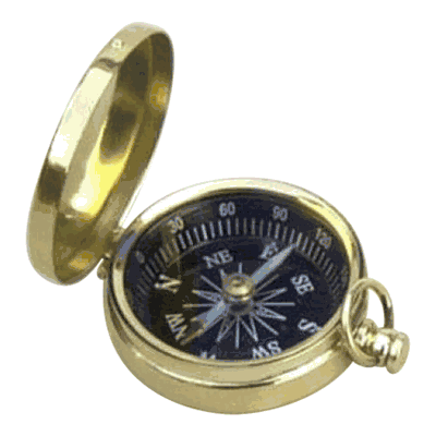 Pocket Compass, Black Dial
