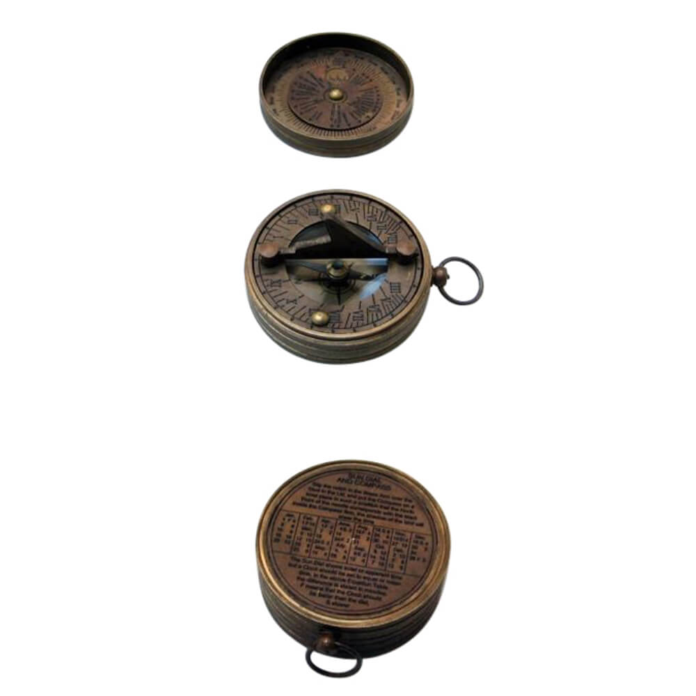 Pocket Sundial Compass w/Lid Nautical Decor BR48417 by Armor Venue