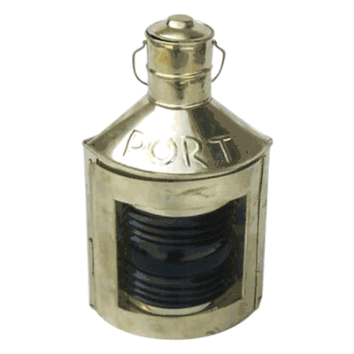 Port (Red) Ship Lantern with Oil Lamp
