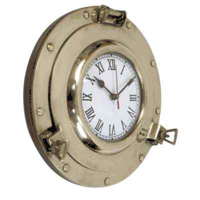 Porthole Clock Brass, 11