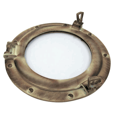 Porthole Glass Aluminum Antique, 11