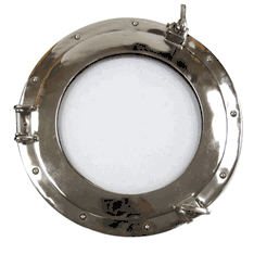 Porthole, Glass w/ Chrome Finish, 15
