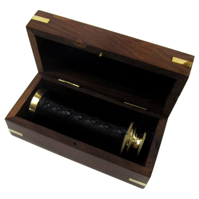 Pullout Telescope w/ Wooden Box Nautical Decor BR48255 by Armor Ven
