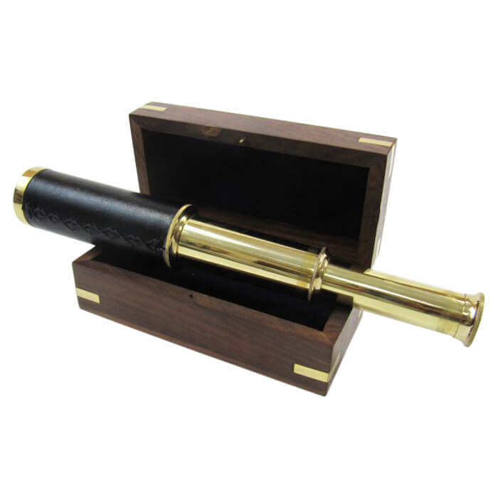 Pullout Telescope w/ Wooden Box Nautical Decor BR48255 by Armor Ven