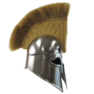 Spartan Helmet with Tan Plume