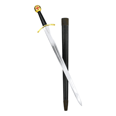Templar Crusader Sword – Black Scabbard