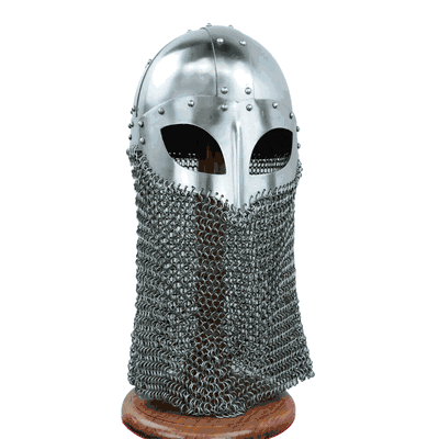Viking Vendel Helm with Camail - 16 Gauge