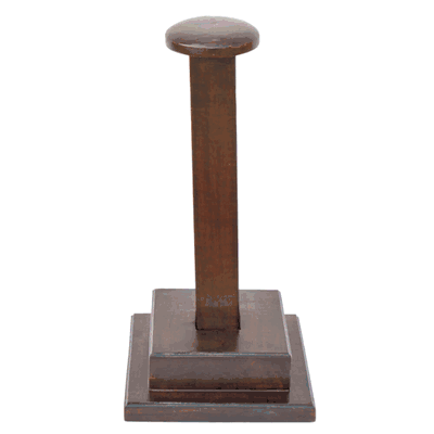 Wooden Square Base Helmet Stand