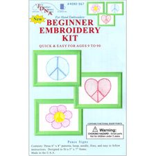 Beginner Embroidery Kit for Kids - Peace Signs