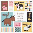 Birth Record - Counted Cross Stitch Kit - Barn Babies