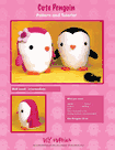 Plush Animal Sewing Pattern & Fabric Kit - Black Penguin