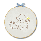 Embroidery Kit - Easy for Beginners - Monkey Wall Art
