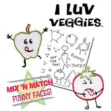 Embroidery Patterns - Sublime Stitching - I Luv Veggies