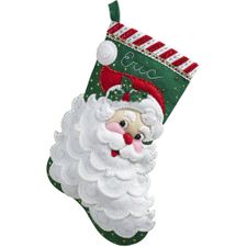 Felt Christmas Stocking Kit - Jolly Saint Nick