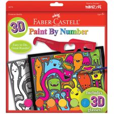 Kid's Art Kit - 3D Neon Paint By Number - Monsters