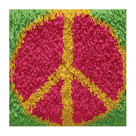 Latch Hook Kit - Shaggy Latch Hook Rug - Peace Sign
