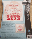 Love Birds Wedding Record Crewel Embroidery Kit - Dimensions