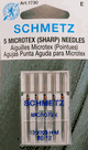 Schmetz Microtex (Sharp) Needles 5 Pack Size 80/12
