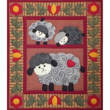 Wall Quilt Kit - Woolfelt Applique - Twin Lambs