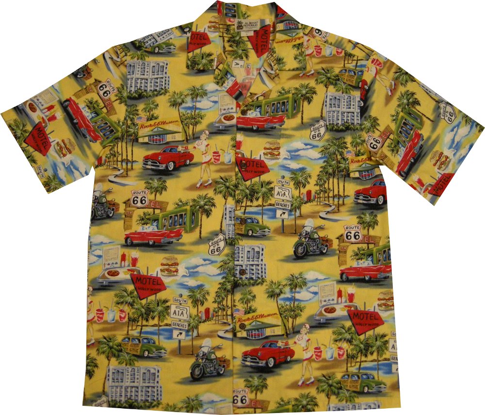 Tropical Route 66 Men Hawaiian Shirt