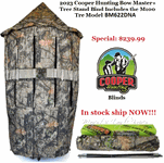 2023 Cooper Hunting Bow Master Chameleon+ Mossy Oak 100% Waterproof Poly Oxford fabric Tree Stand Bind Includes The TM100 Tre Model BM622DNA The ONLY Tree-stand Blind in the Industry with a 3 Year Warranty