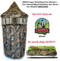 2023 Cooper Hunting Gun Master Chameleon+ Mossy Oak 100% Waterproof Poly Oxford fabric Tree Stand Bind Includes The TM100 Tre Model GB622DNA The ONLY Teestand Blind in the Industry with a 3 Year Warranty