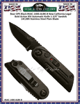 Bear & Son Cutlery Bear OPS Announces The Black BSAC-1400-ALBK-B New California-Legal Bold Action XIV Automatic Knife 1-3/4" Sandvik 14C28N Stainless Steel Plain Blade 4-1/4" Overall