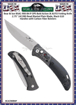 Bear & Son Cutlery Bear OPS BCAC-900-B4-P Bold Action IX AUTO Folding Pocket Knife 2.75" 14C28N Bead Blasted Plain Blade, Black G10 Handles with Carbon Fiber Bolsters