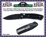 Bear & Son Cutlery Bear OPS BSAC-33002 Bold Action AUTO Pocket Knife Modified Drop Point Black TI Coat Plain Edge Black & Gray G-10 Handles Bear & Son Cutlery Bear OPS BSAC-33002 Bold Action AUTO Pocket Knife Modified Drop Point Black TI Coat Plain Edge Black & Gray G-10 Handles