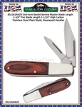 Bear & Son Cutlery BS2181RAZR One-Arm Bandit Barlow Master Blade Length 2-3/4″ Pen Blade Length 2-1/16″ High Carbon Stainless Steel Plain Blade, Rosewood Handles