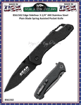 Bear & Son Cutlery BS61502 Edge Sideliner 3-1/4" 440 Stainless Steel Plain Blade Spring Assisted Pocket Knife   