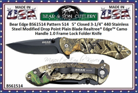 Bear & Son Cutlery BS61514 4-1/2" Closed 3-1/2" Assisted Opening Drop Point Plain Blade Sideliner Black G10 Reartree Handled Pocket Knife Bear & Son Cutlery BS61514 4-1/2" Closed 3-1/2" Assisted Opening Drop Point Plain Blade Sideliner Black G10 Reartree Handled Pocket Knife