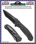 Bear & Son Cutlery BSAC-551-B4-B Bear OPS Bold Action V AUTO 5" Closed 4" Black 14C28N Modified Tanto Plain Blade, Black G10 Handles