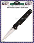 Bear & Sons Cutlery Bear Ops BC32014 Stiletto Linerlock Knife 3 1/8" CPM-S30V Stainless Steel Stiletto Plain Blade Black G-10 Onlay Handles Black Nylon Storage Pouch