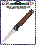 Bear & Sons Cutlery Bear Ops BC32015 Stiletto Linerlock Knife 3 1/8" CPM-S30V Stainless Steel Stiletto Plain Blade Checkered Brown Cocobolo Wood Handles Black Nylon Storage Pouch