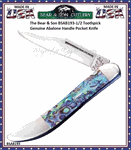 Bear & Sons Cutlery The Bear & Son AB193 1/2 Toothpick Genuine Abalone Handle Pocket Knife