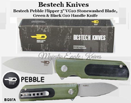 Bestech Knives BG07A Bestech Pebble Flipper Knife 3" VG10 Stonewashed Blade, Green and Black G10 Handle Knife Bestech Knives BG07A Bestech Pebble Flipper Knife 3" VG10 Stonewashed Blade, Green and Black G10 Handle Knife