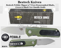 Bestech Knives BG07A Bestech Pebble Flipper Knife 3" VG10 Stonewashed Blade, Green and Black G10 Handle Knife Bestech Knives BG07A Bestech Pebble Flipper Knife 3" VG10 Stonewashed Blade, Green and Black G10 Handle Knife