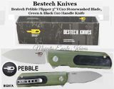 Bestech Knives BG07A Bestech Pebble Flipper Knife 3" VG10 Stonewashed Blade, Green and Black G10 Handle Knife Bestech Knives BG07A Bestech Pebble Flipper Knife 3" VG10 Stonewashed Blade, Green and Black G10 Handle Knife