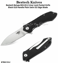 Bestech Knives BG11D-2 Beluga Flipper Pocket Knife 3.125" D2 Satin/Stonewashed Two-Tone Plain Blade, Black G10 Handles Bestech Knives BG11D-2 Beluga Flipper Pocket Knife 3.125" D2 Satin/Stonewashed Two-Tone Plain Blade, Black G10 Handles