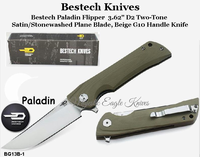 Bestech Knives BG13B-1 Bestech Paladin Flipper Knife 3.62" D2 Two-Tone Satin/Stonewashed Blade, Beige G10 Handle Knife Bestech Knives BG13B-1 Bestech Paladin Flipper Knife 3.62" D2 Two-Tone Satin/Stonewashed Blade, Beige G10 Handle Knife