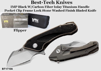 Bestech Knives BT1710A Imp Flipper 2" S35VN Stonewashed Plain Blade, Titanium Handles with Carbon Fiber Inlay Bestech Knives BT1710A Imp Flipper 2" S35VN Stonewashed Plain Blade, Titanium Handles with Carbon Fiber Inlay