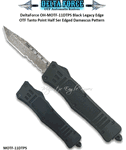 Black Legacy OH-MOTF-11DTPS Edge OTF Tanto Point Half Ser & Edged Etched Damascus Pocket Knife