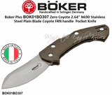 Boker Cutlery BOK01BO307 Boker Plus Zero Coyote 2.64" N690 Stainless Steel Plain Blade Coyote FRN handle  Pocket Knife