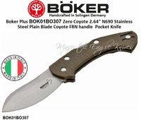 Boker Cutlery BOK01BO307 Boker Plus Zero Coyote 2.64" N690 Stainless Steel Plain Blade Coyote FRN handle Pocket Knife Boker Cutlery BOK01BO307 Boker Plus Zero Coyote 2.64" N690 Stainless Steel Plain Blade Coyote FRN handle Pocket Knife
